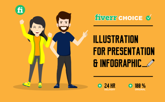 Gig Preview - Draw character and illustration for presentation or infographic