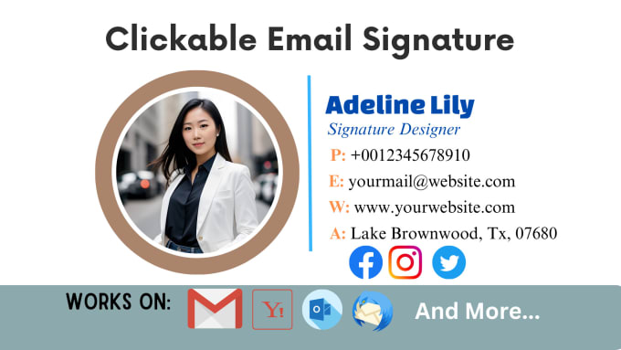 Gig Preview - Design a clickable HTML email signature