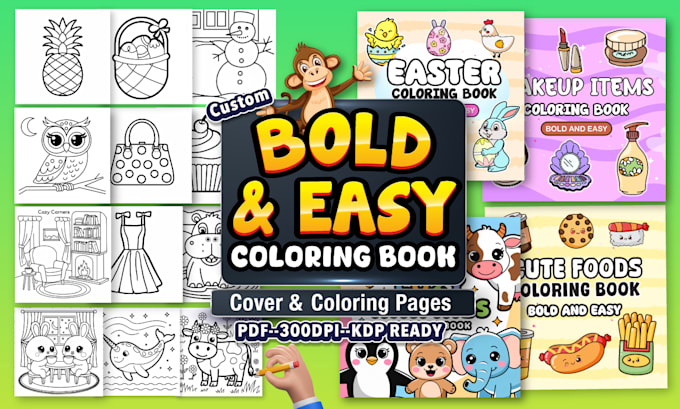 Gig Preview - Create bold and easy coloring book for amazon kdp