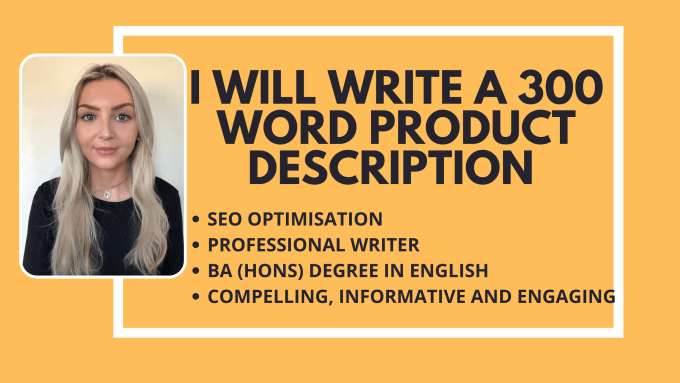 Gig Preview - Write a 300 word product description