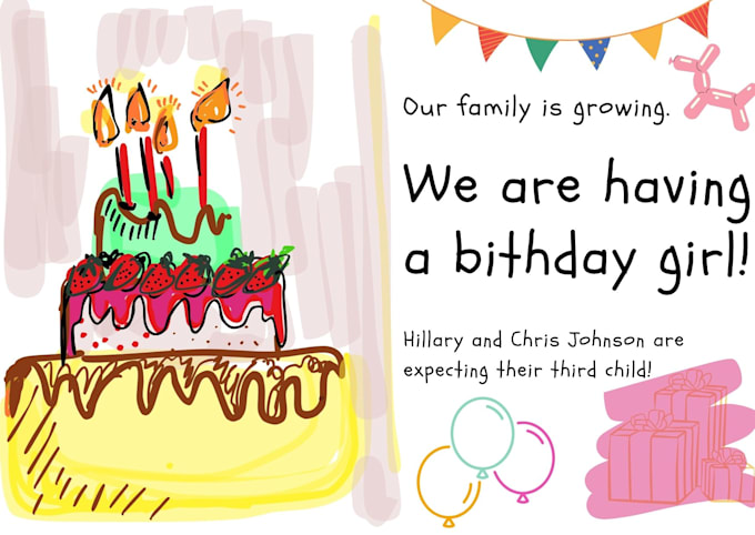 Gig Preview - Create your birthday card , baby shower, wedding invitation