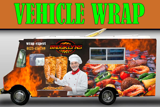 Bestseller - do vehicle wrap decals,food truck, food trailer, , van wrap, car wrap, boat wrap