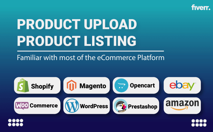 Gig Preview - Add upload products to shopify, woocommerce, ebay, etsy, amazon store listing