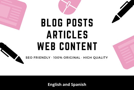 Gig Preview - Write SEO articles for your blog in spanish