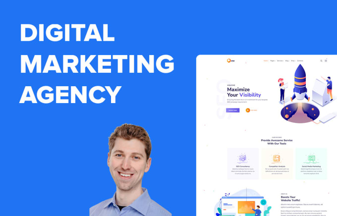 Gig Preview - Design a digital marketing agency wordpress website