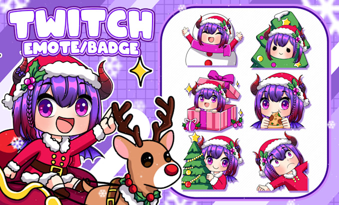 Gig Preview - Draw chibi twitch emotes, animated and sub badges for stream