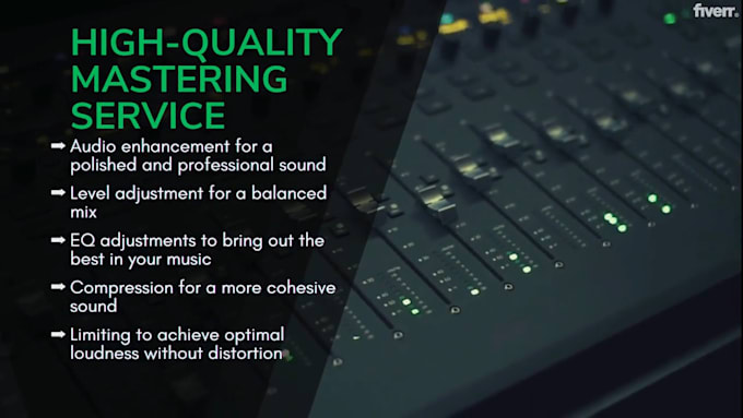 Gig Preview - Master your music as a mastering engineer