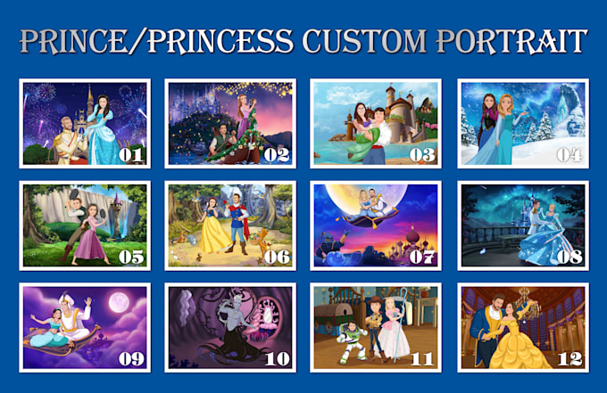 Gig Preview - Custom couple portrait in disney cartoon