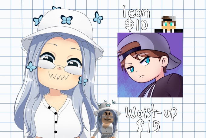 Bestseller - draw your roblox minecraft avatar in semi chibi anime style