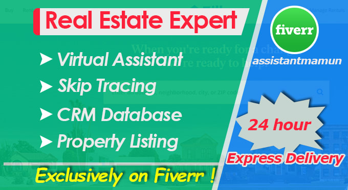 Gig Preview - Be your virtual assistant for real estate