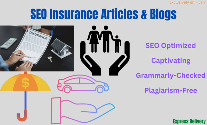 Gig Preview - Write SEO insurance articles and blog posts for you