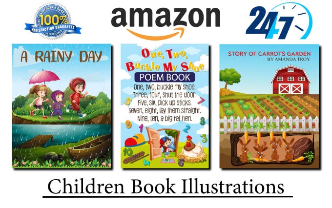 Gig Preview - Do children book illustrations for amazon