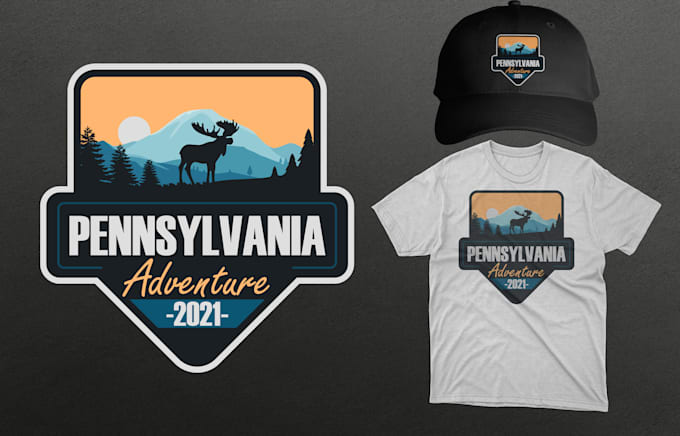 Gig Preview - Design national park themed for mountain camping outdoor adventure logo