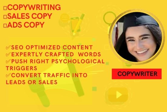 Gig Preview - Write SEO optimized ad and sales copy with copywriting expertise