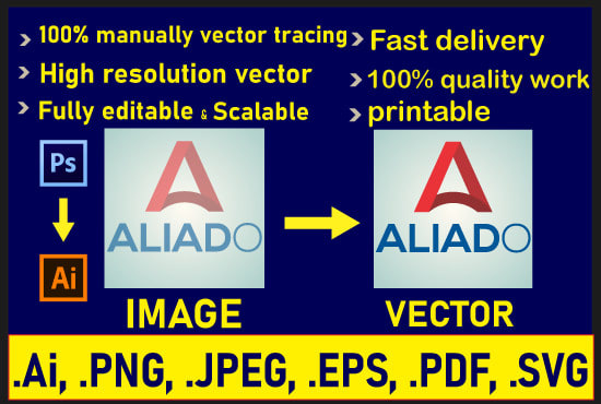 Gig Preview - Recreate, vector tracing, vectorize raster logo in 6 hrs