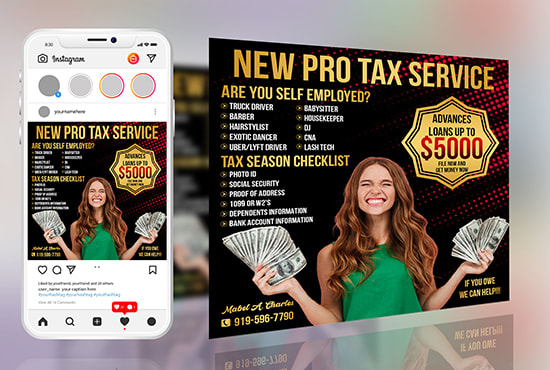 Gig Preview - Design professional tax flyer for your business