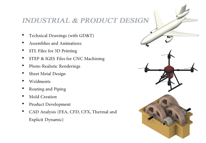 Gig Preview - Design 3d models on inventor, creo, fusion 360 and solidworks