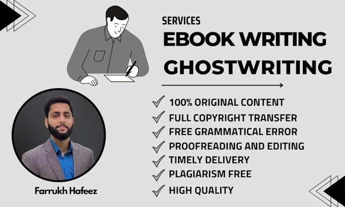 Gig Preview - Be your ghost writer ebook writer  on any topics genre