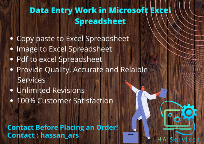 Gig Preview - Do data entry work in microsoft excel spreadsheet