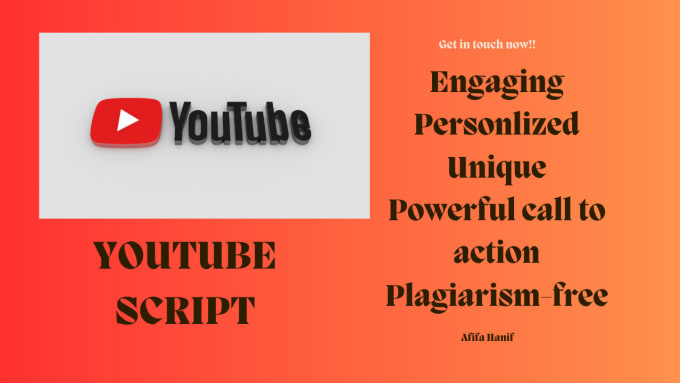 Gig Preview - Write top quality youtube scripts