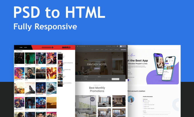 Bestseller - convert psd to html responsive figma to html xd to html css javascript