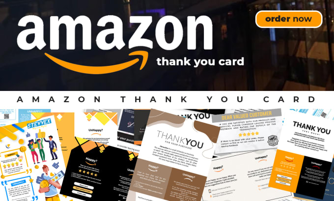 Gig Preview - Design amazon thank you card and product insert