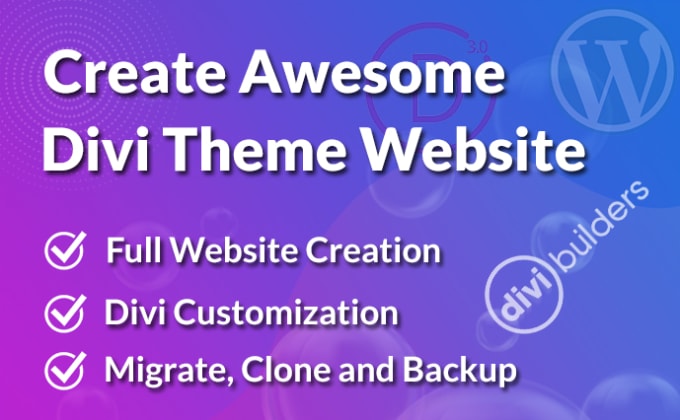 Gig Preview - Be your expert divi website developer and divi theme builder