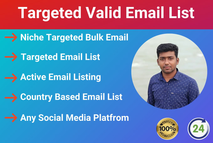 Gig Preview - Provide niche targeted email list, bulk email collection