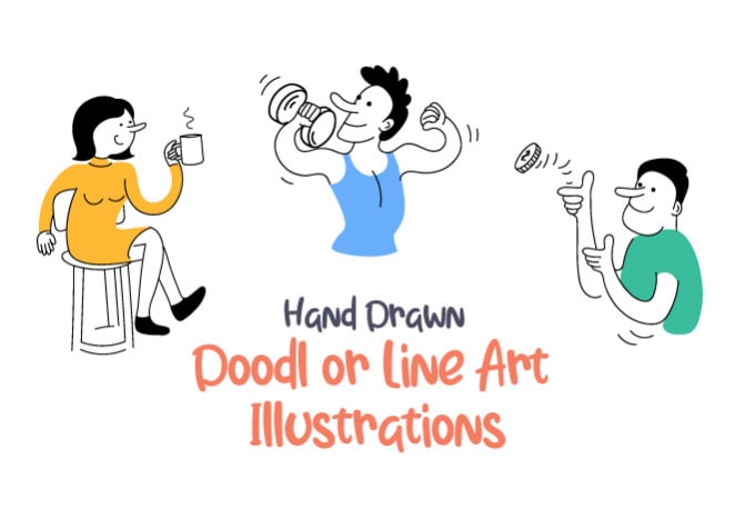 Gig Preview - Draw flat illustration, doodle or line art in any style