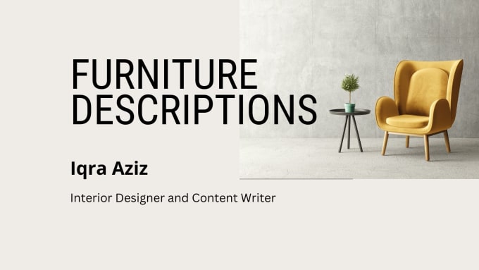 Gig Preview - Killer SEO friendly furniture description