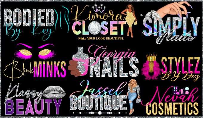 Gig Preview - Do feminine,beauty,eyelash,lip,hair,nail,makeup,and boutique logo design