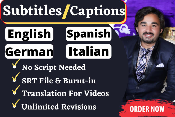 Bestseller - add perfectly subtitle and closed captions to english, german, spanish, french