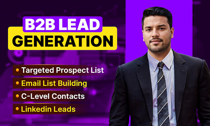 Gig Preview - Do b2b lead generation, business leads, linkedin leads, and email list building