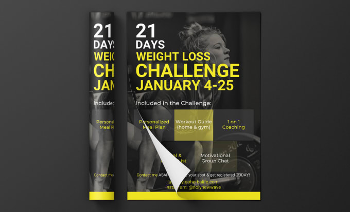 Gig Preview - Make custom modern fitness gym workout sports health flyer design and poster