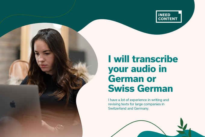 Gig Preview - Transcribe your audio in german and swiss german