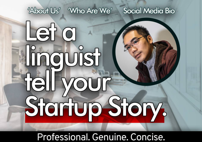 Gig Preview - Compose compelling startup brand story, about us, mission