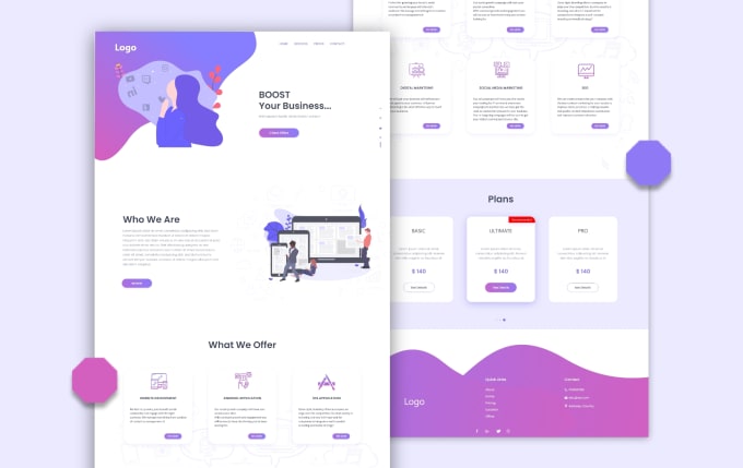 Gig Preview - Create landing page design