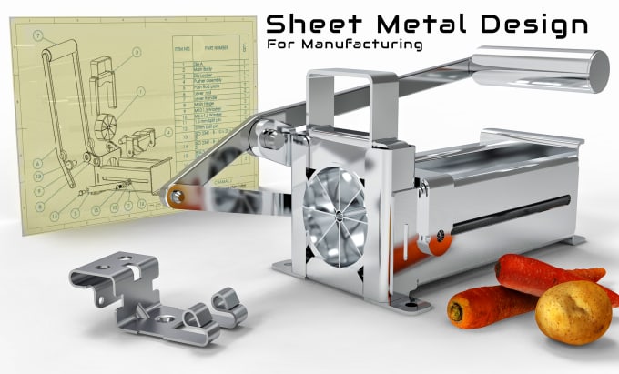 Gig Preview - Do 3d modeling of sheet metal design and dxf,cam for plasma, laser in solidworks