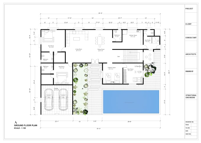 Gig Preview - Make 2d architectural drawing in autocad