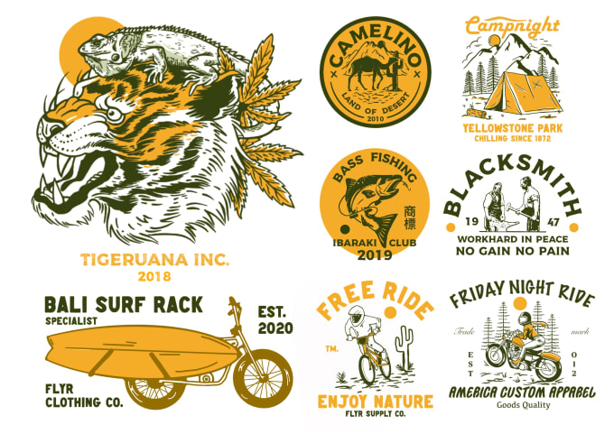 Gig Preview - Design vintage retro illustration for your product or shirt