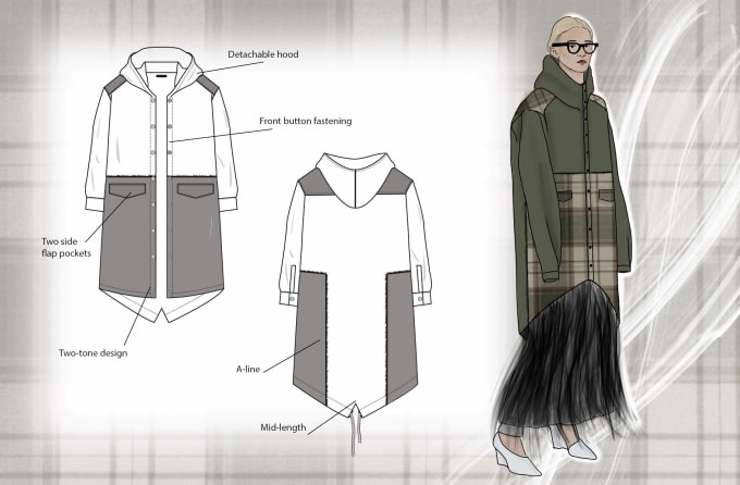 Gig Preview - Create professional fashion technical sketch and tech pack