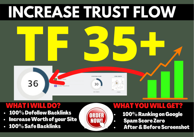 Gig Preview - Increase your site majestic URL trust flow tf 35 plus