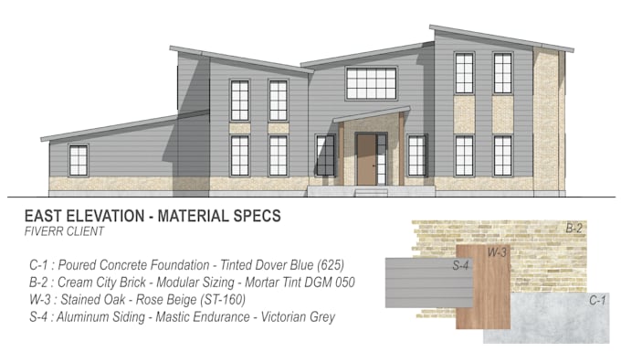 Gig Preview - Design an elevation of your home with material specs