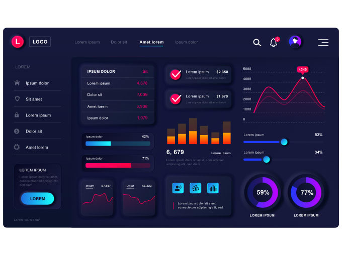 Gig Preview - Design professional dashboard UI UX for web and mobile