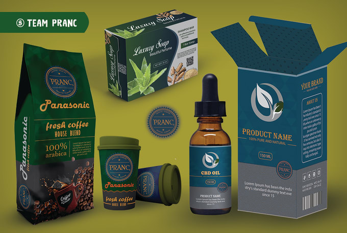 Gig Preview - Do 3d product label design and box package design