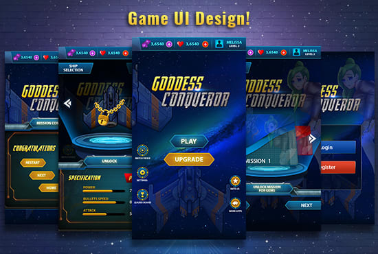 Gig Preview - Design UI and UX for your games