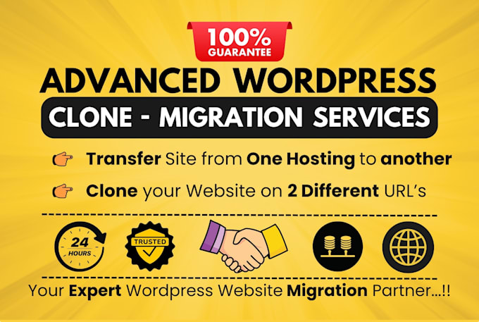 Gig Preview - Migrate wordpress site to a new host within 24 hrs