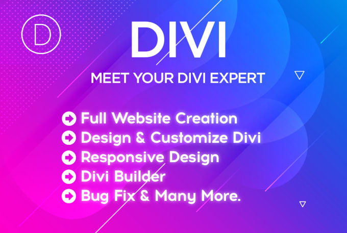 Gig Preview - Create wordpress website using divi theme or divi builder