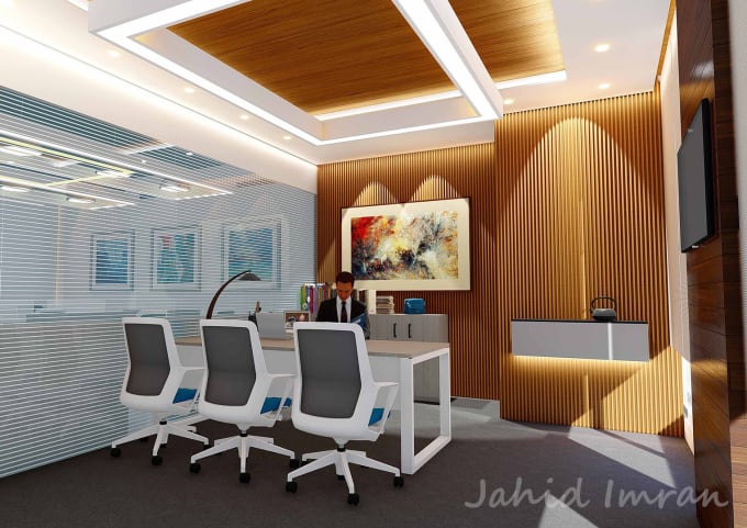 Gig Preview - Do your office interior design with realistic 3d render