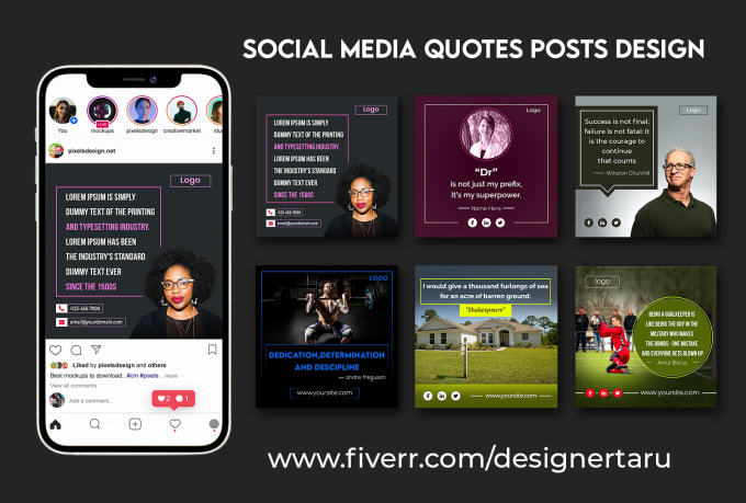 Gig Preview - Design motivational  quotes posts for your social media